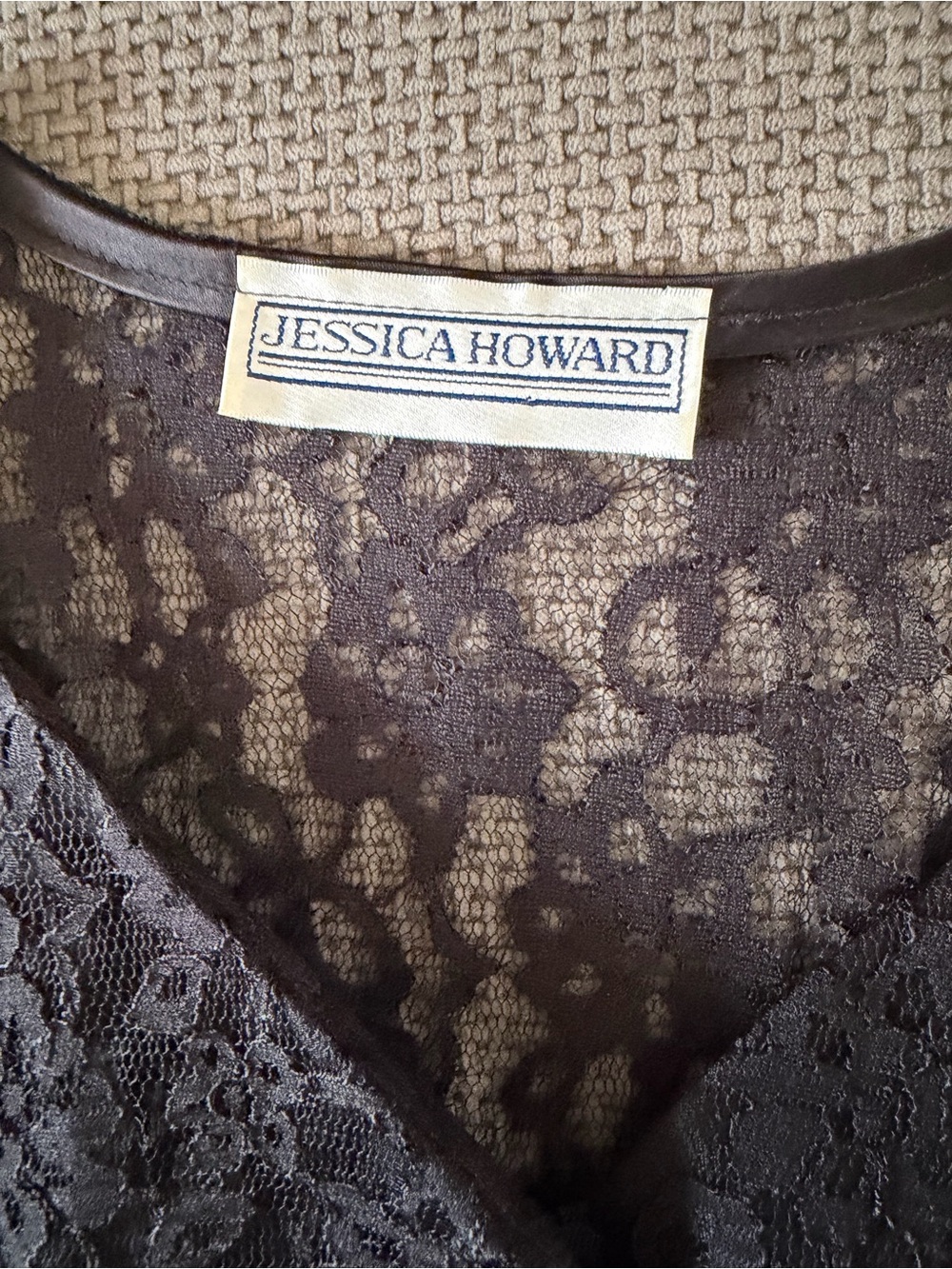 Black Lace Maxi Dress Whimsigoth M Vintage Jessica Howard Witchy Halloween Goth - Picture 3 of 7
